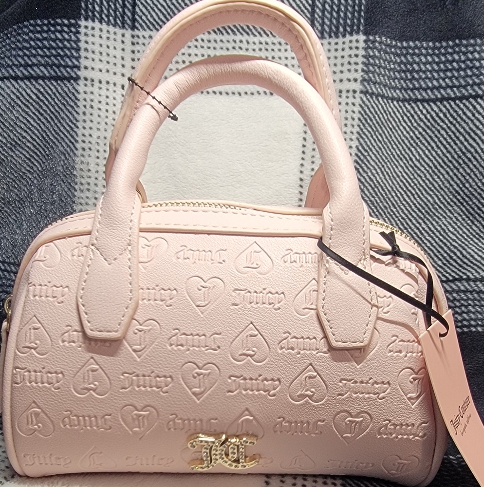 NWT Juicy Couture Pink Embossed Women's Crossbody Bag